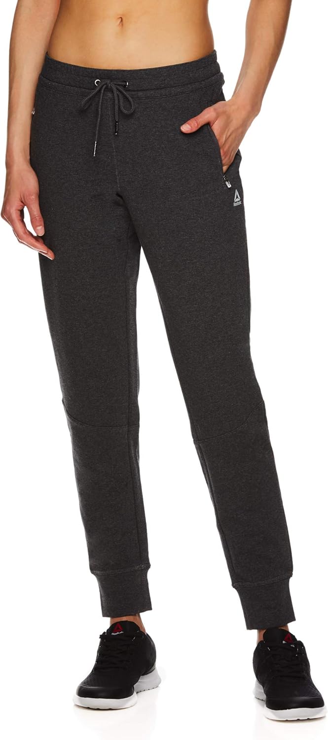 Reebok Women's Slim Fit Jogger Pants Mid Rise Waist