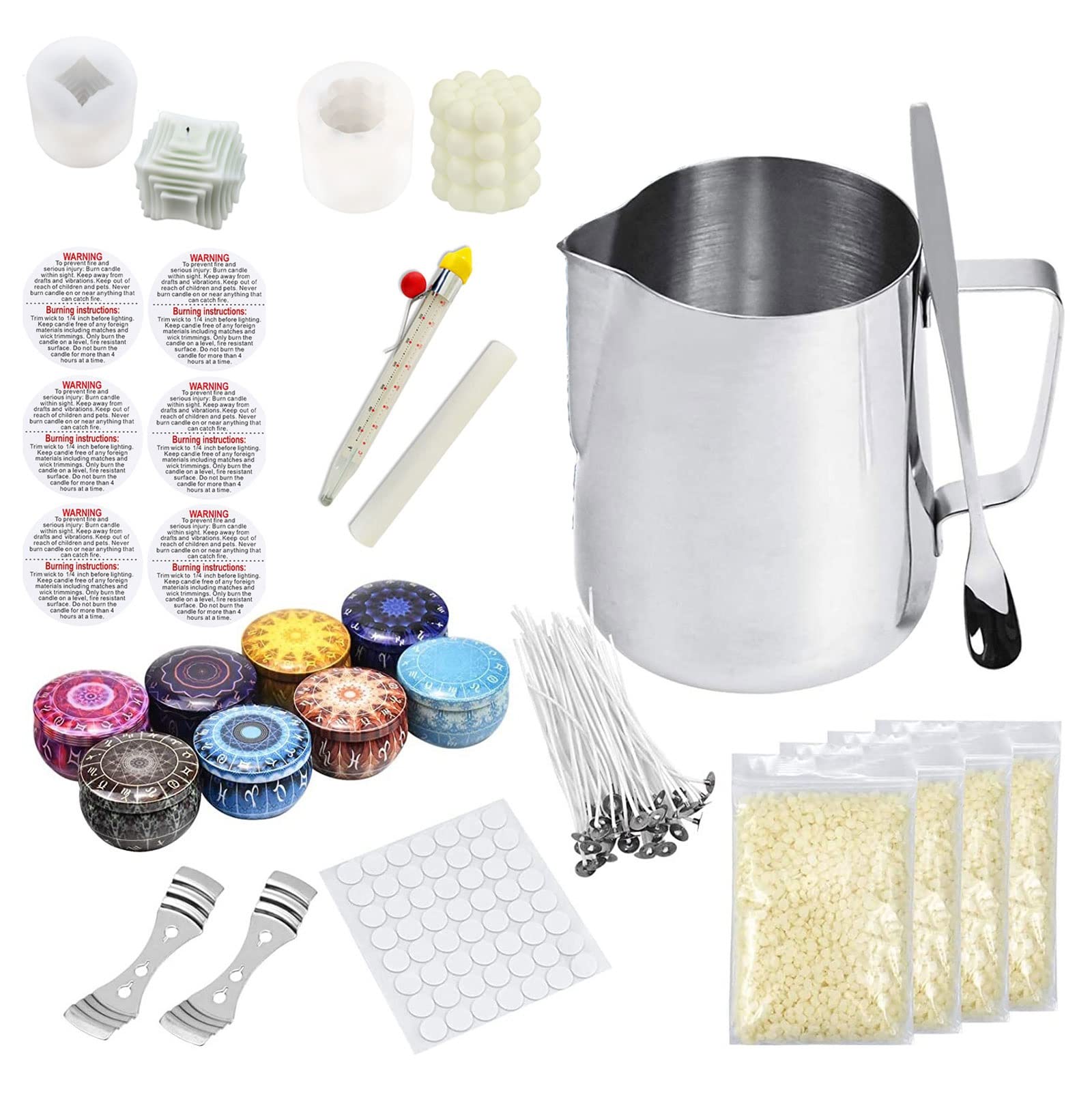 Narzędzia DIY do świec, 50 maszyn do świec, 1 produkcja garncarzy naklejki knot i 2 media DIY świece zapachowe TH0JY-1210