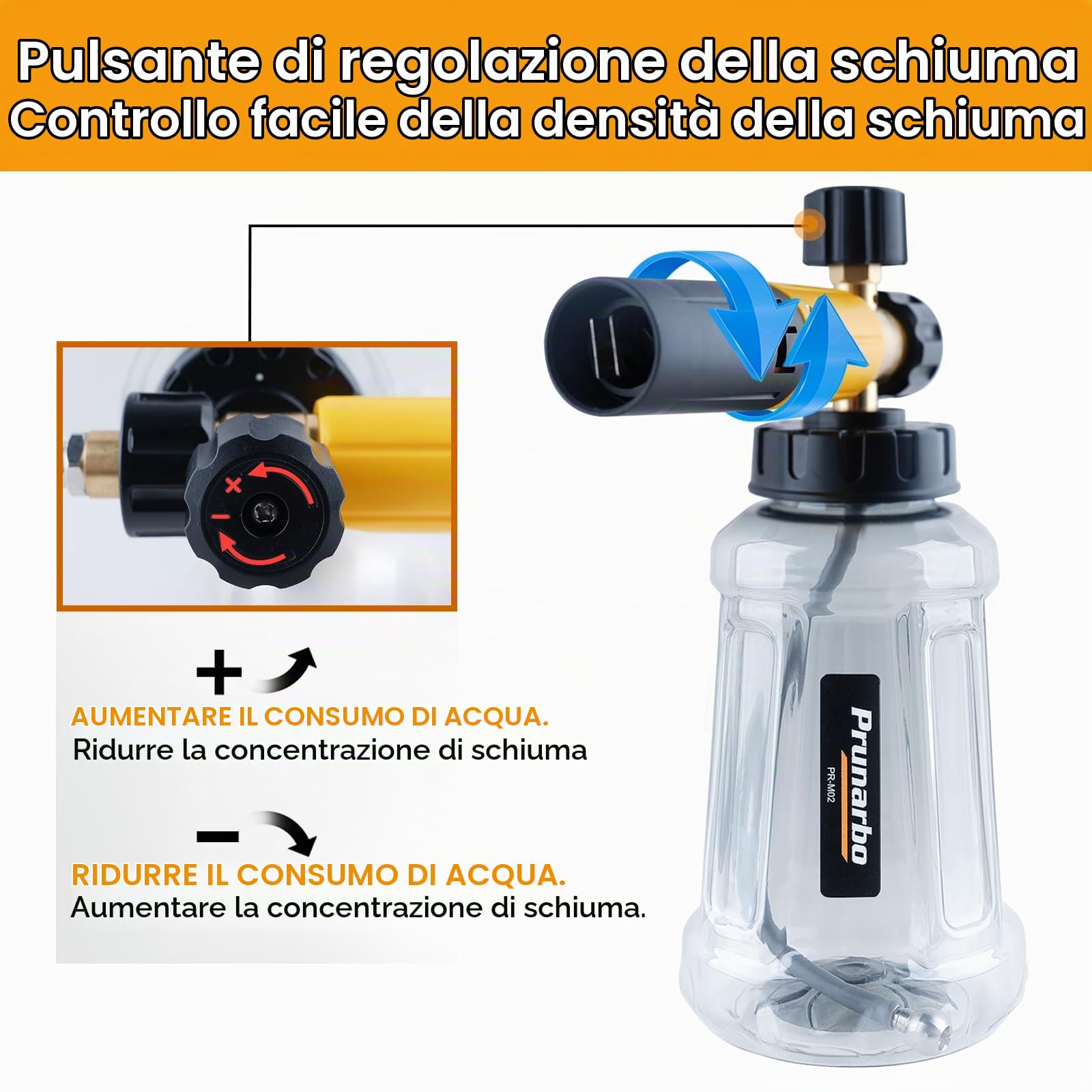 Pistola Per Idropulitrice Compatibile Con Kärcher K2-K7 | Con Cannone A Schiuma, Ideale Per Auto, Moto, Cortili E Mobili Da Giardino, Include 5 Ugelli Per Diversi Tipi Di Pulizia