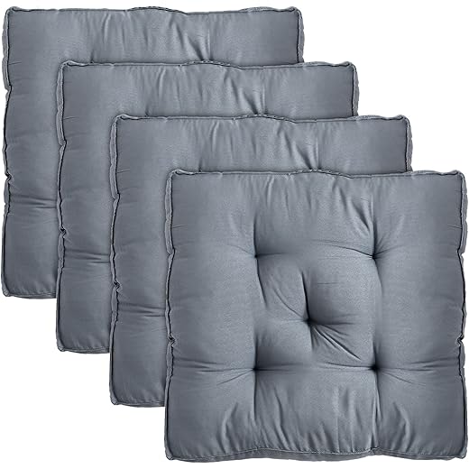 Kuber Industries Microfiber Chair Pad Cushion Pack of 4