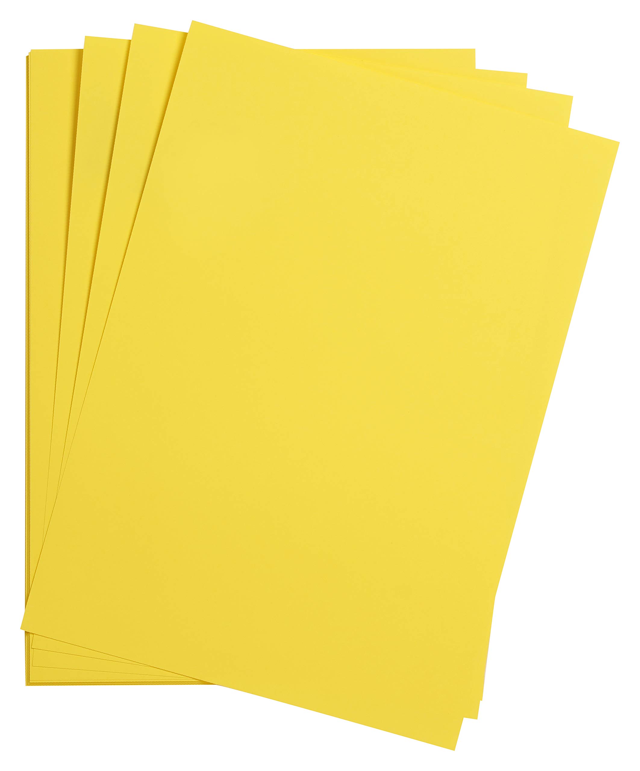 Clairefontaine - Ref 975254C - Maya Smooth Coloured Drawing Card (Pack of 25 Sheets) - 185gsm - A4 (29.7 x 21cm) - Lemon Colour - Deep Dyed, Acid Free, pH Neutral