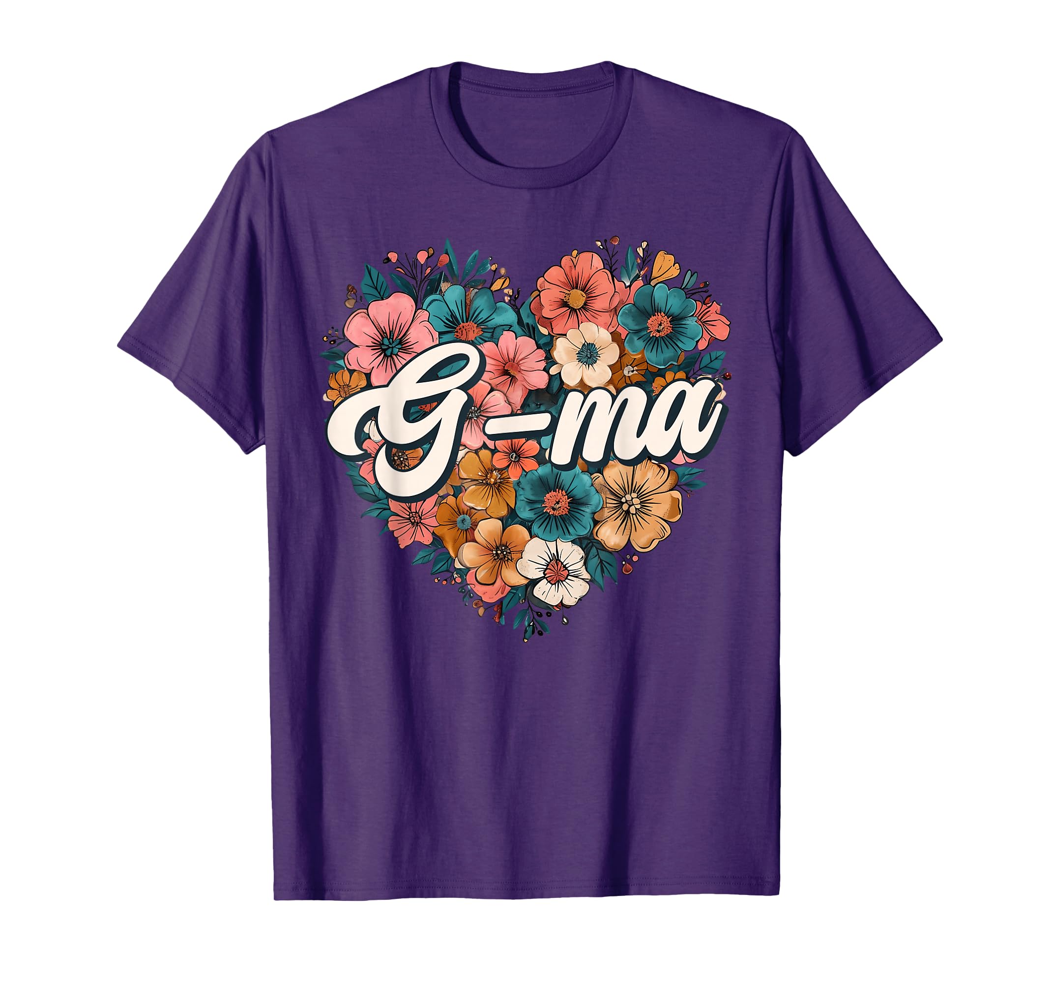 G-ma Floral Heart Flower Mother's Day Vintage Retro T-Shirt