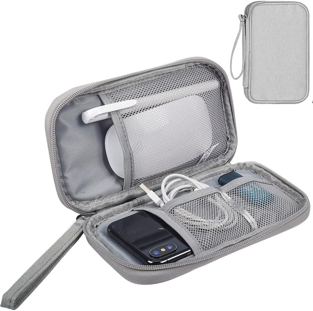 Electronic Organizer Small Travel Cable Organizer Bag, Digital Gadget Organizer Case, Waterproof Travel Gear Storage Carrying Sleeve Pouch for Cable, USB, Earphones, Portable Hard Drives, Power Banks