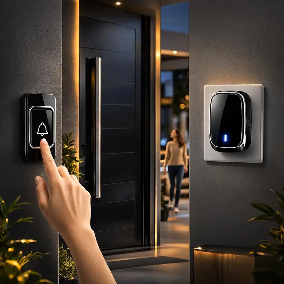 Campainha Sem Fio Premium Bivolt 36 Tipos de Toques Longo Alcance Residencial Resistente a Agua Instalacao Facil