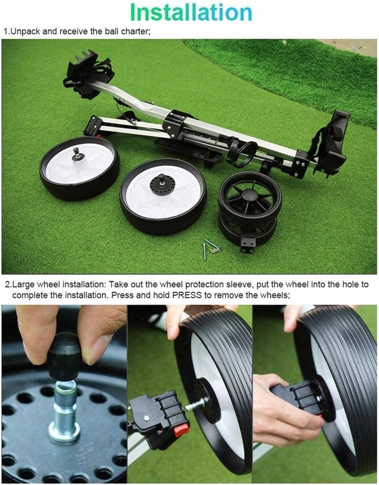Golf Push Cart 4 Wheel Golf Cart Push Pull, Folding Golf Pull Trolley with Drink Holder, Compact Pull Caddy Cart, Easy to Open