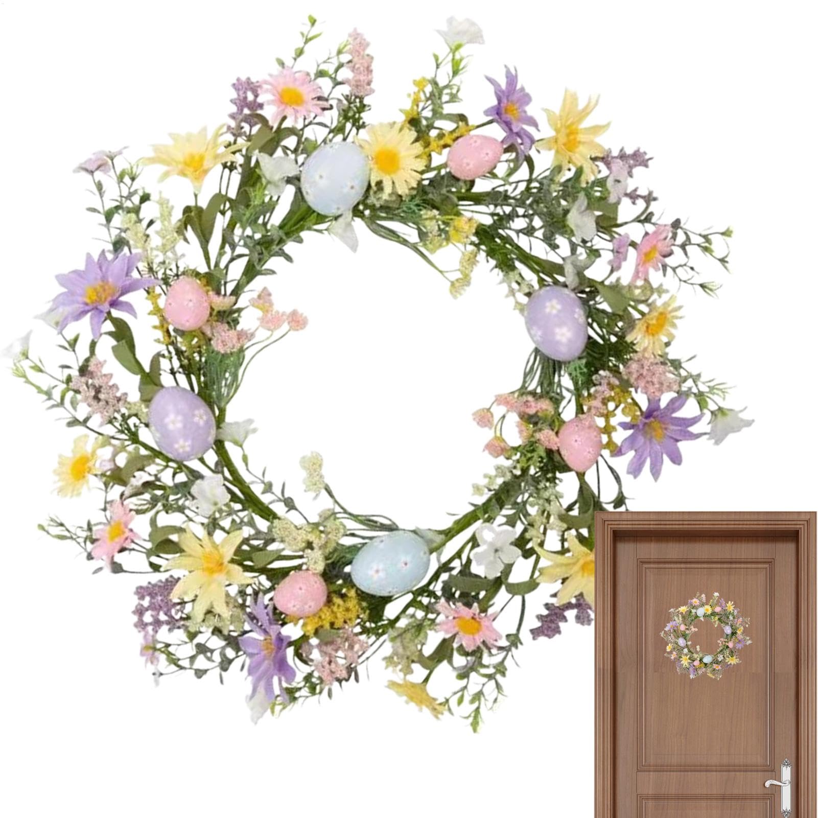 Couronne de printemps fleurie pour illuminer vos repas de Pâques en famille