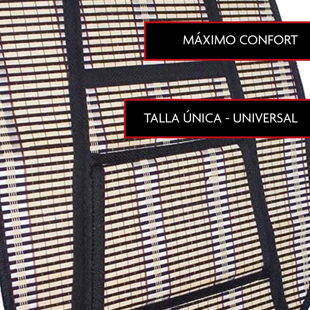 Krawehl - Respaldo para el Asiento del Coche - Respaldo de Verano - Evita el Sudor - Máxima Comodidad - Fabricado en Fibra Vegetal - Compatible con Todos los Asientos - Bambú y Negro