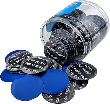 Flylin Tire Repair Patch, 80 Pcs 58mm Round Universal Tire and Tube Patch Repair Kits Cold Patch Tubeless Patches Car Round Natural Rubber Tire Tyre Puncture Repair Patch Fast Repair