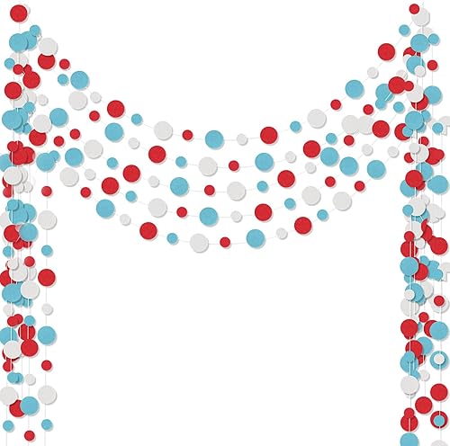 Miniatura 12 de Outus 40 guirnaldas de papel de puntos coloridos, decoración de Pascua, confeti colgante con purpurina redonda, telón de fondo para primavera