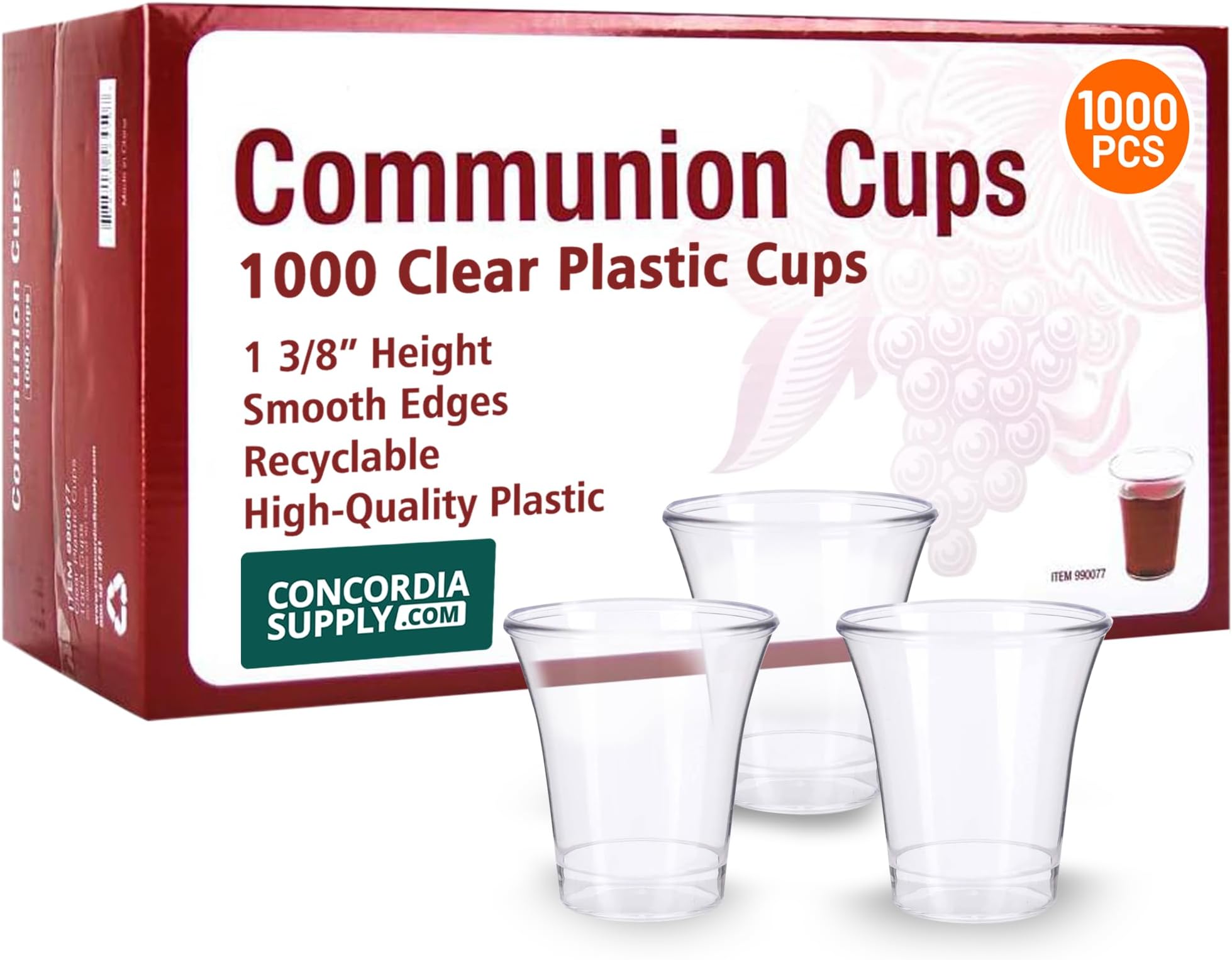 Concordia Supply Communion Cups - Premium Disposable - Fits Standard Holy Communion Trays 1-3/8-inch (1000)