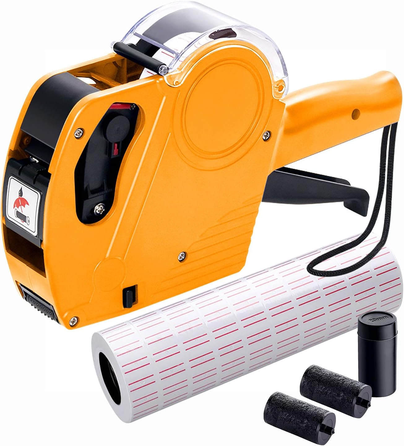 Pricing Tag for MX5500 with 5150 pcs White Label Stickers 3 Extra Inker Rollers, Pricing Label, 8 Digits Retail Pricing and Labels for Grocery Store, Food (Yellow)