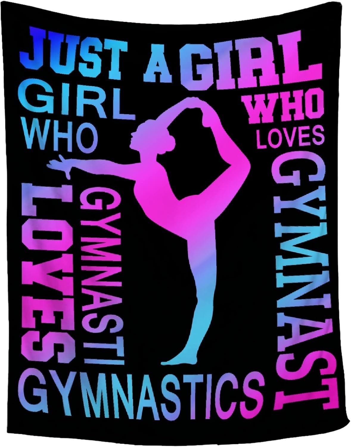 Gymnastics Gifts Blanket | Just A Girl Who Loves Gymnastics Throw Blanket | 50"x60" Gymnastic Gifts for Girls Teens | Ultra Soft Lightweight Blanket for Couch Bed Sofa | Sport Lover Gift