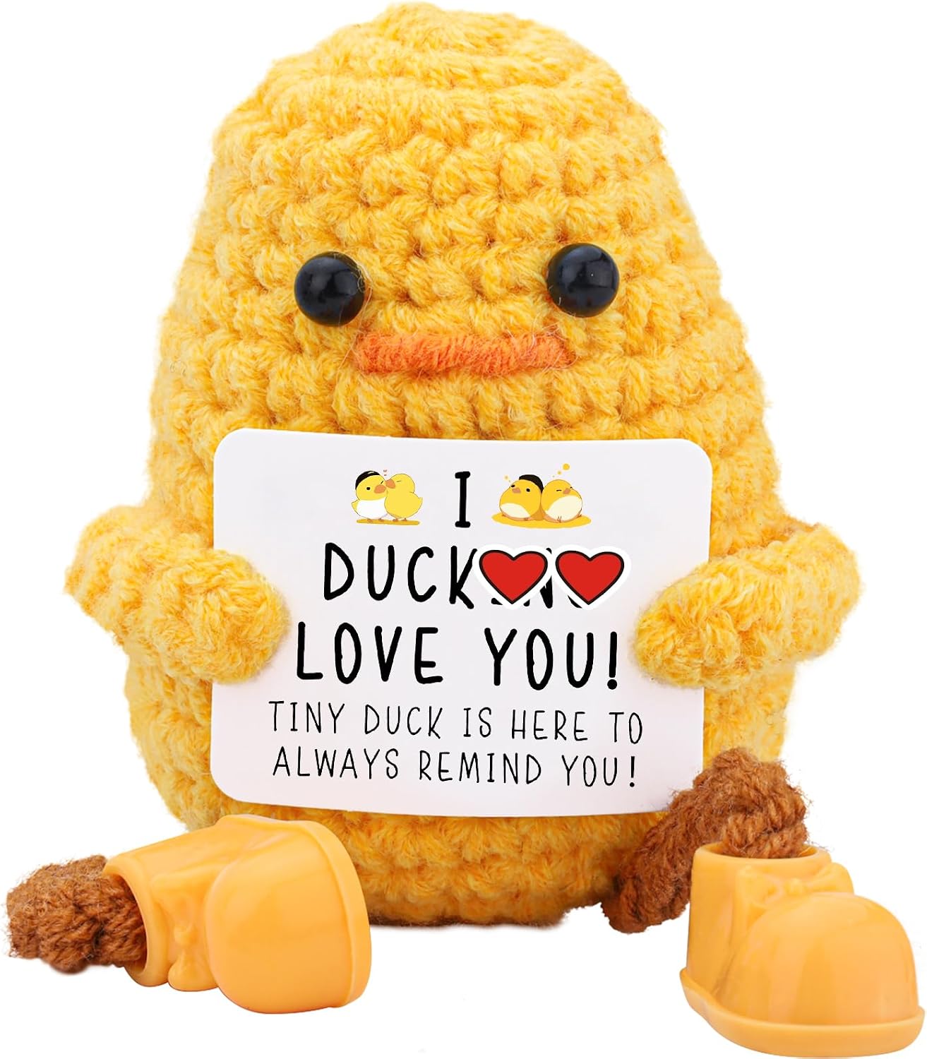 BILOLLY I Love You Gifts for Her Him Boyfriend Girlfriend Wife Husband Couple, Birthday Anniversary Valentines, Handmade Crochet Knitted Cute Duck