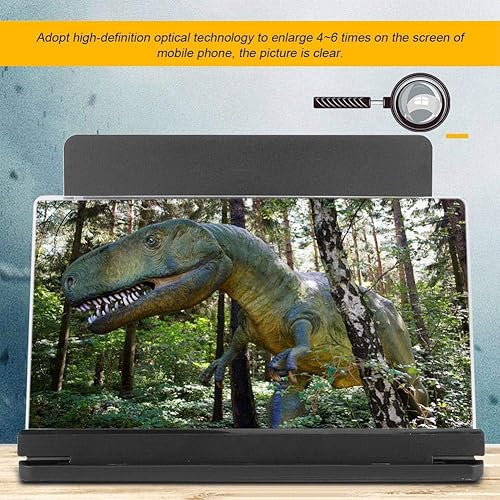 Miniatura 2 de EBTOOLS Lupa de pantalla para teléfono, amplificador de video HD de 12 pulgadas, soporte para teléfono celular, adecuado para interiores,