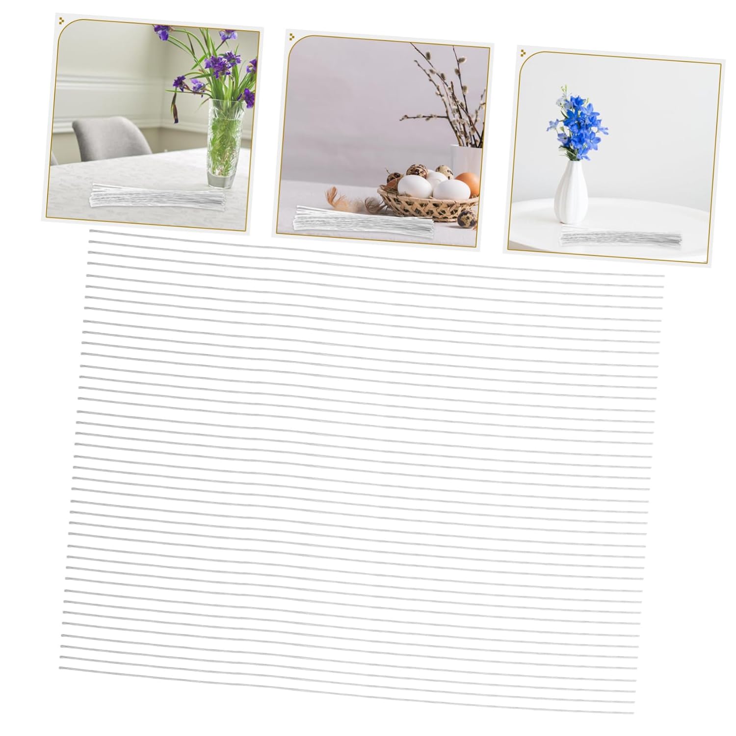 100pcs White Paper Wrapped Floral Wire for Flower Arrangements Durable Artificial Flower Wire for Crafting Bouquets Wreaths and DIY Floral Designs Versatile