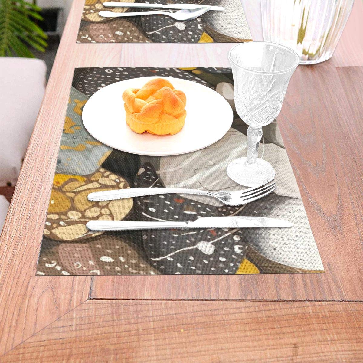not Mersey River (Tasmania) Stones. Woven Placemat6 Piece Set of Placemats Pc Party Kitchen Dining Room Home Table Food Dinnerware Tableware Dishware Dishes Mat