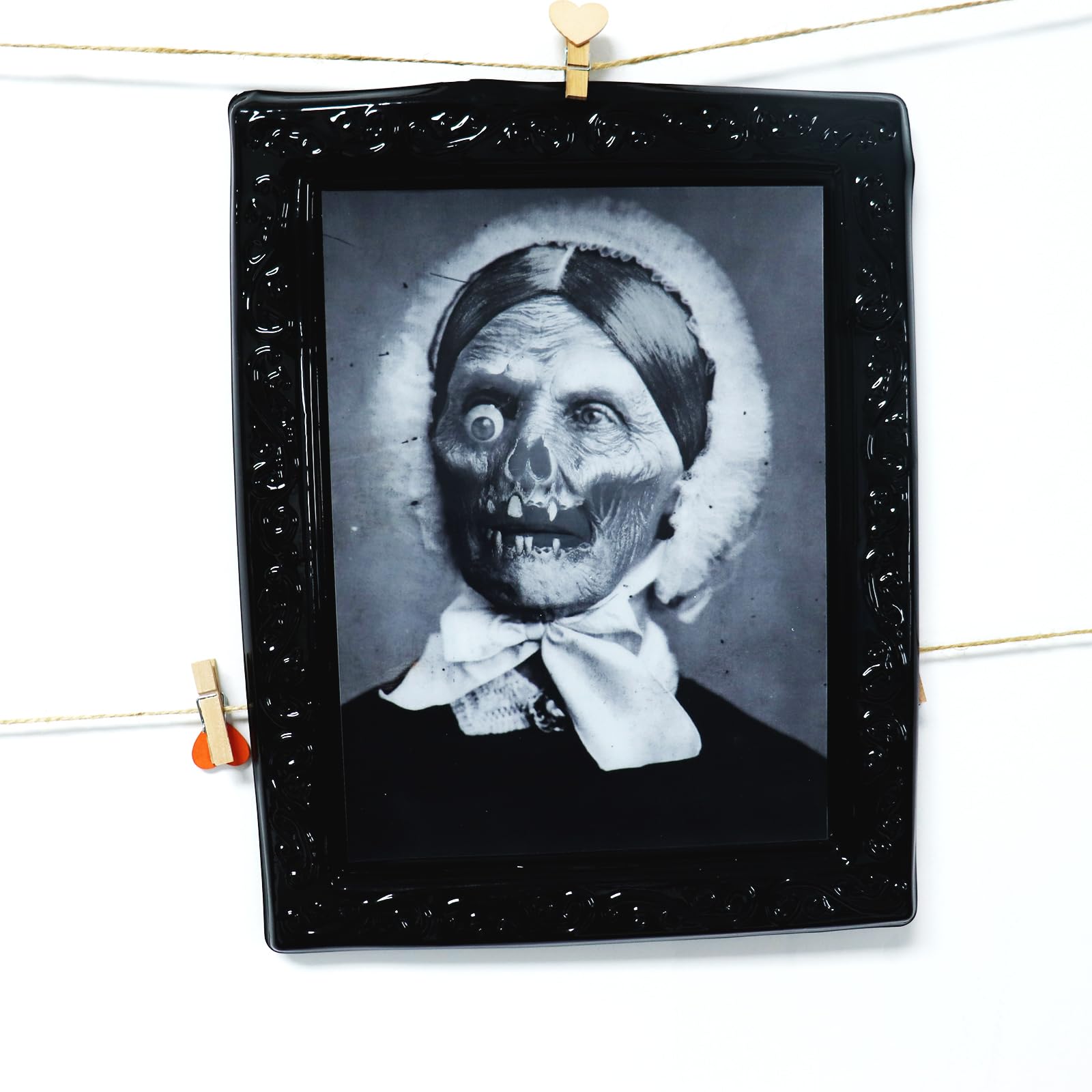 4 Piezas 3D Fantasma Fotos Marco, 3D Halloween Retrato Caras Cambiantes, Decoración de Casa Encantada, Decoración para Horror