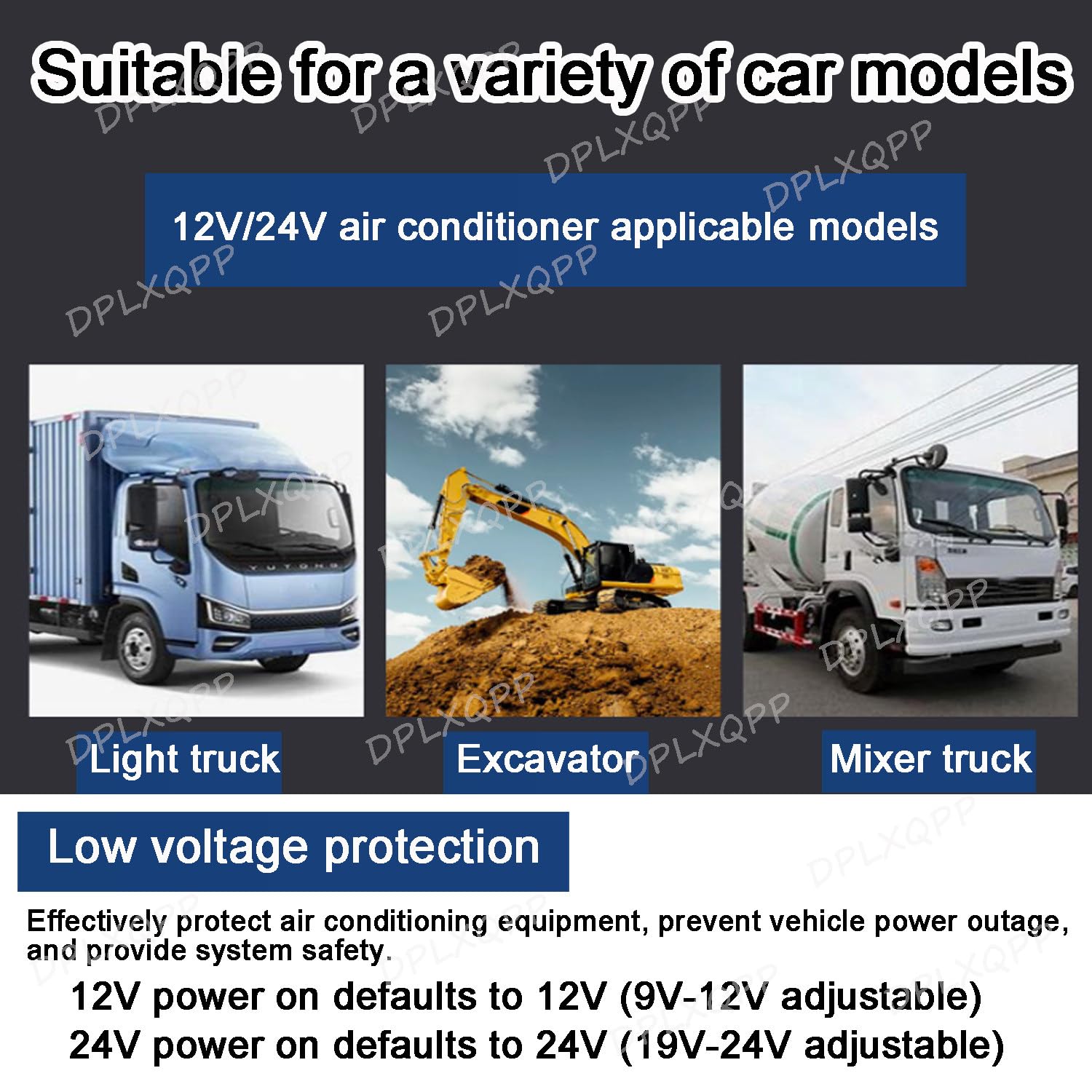 Condizionatore d'aria di parcheggio a frequenza variabile, sistema di raffreddamento a doppia ventola da 24 V per camper, camper, pale oscillanti automatiche a risparmio energetico, montaggio sul
