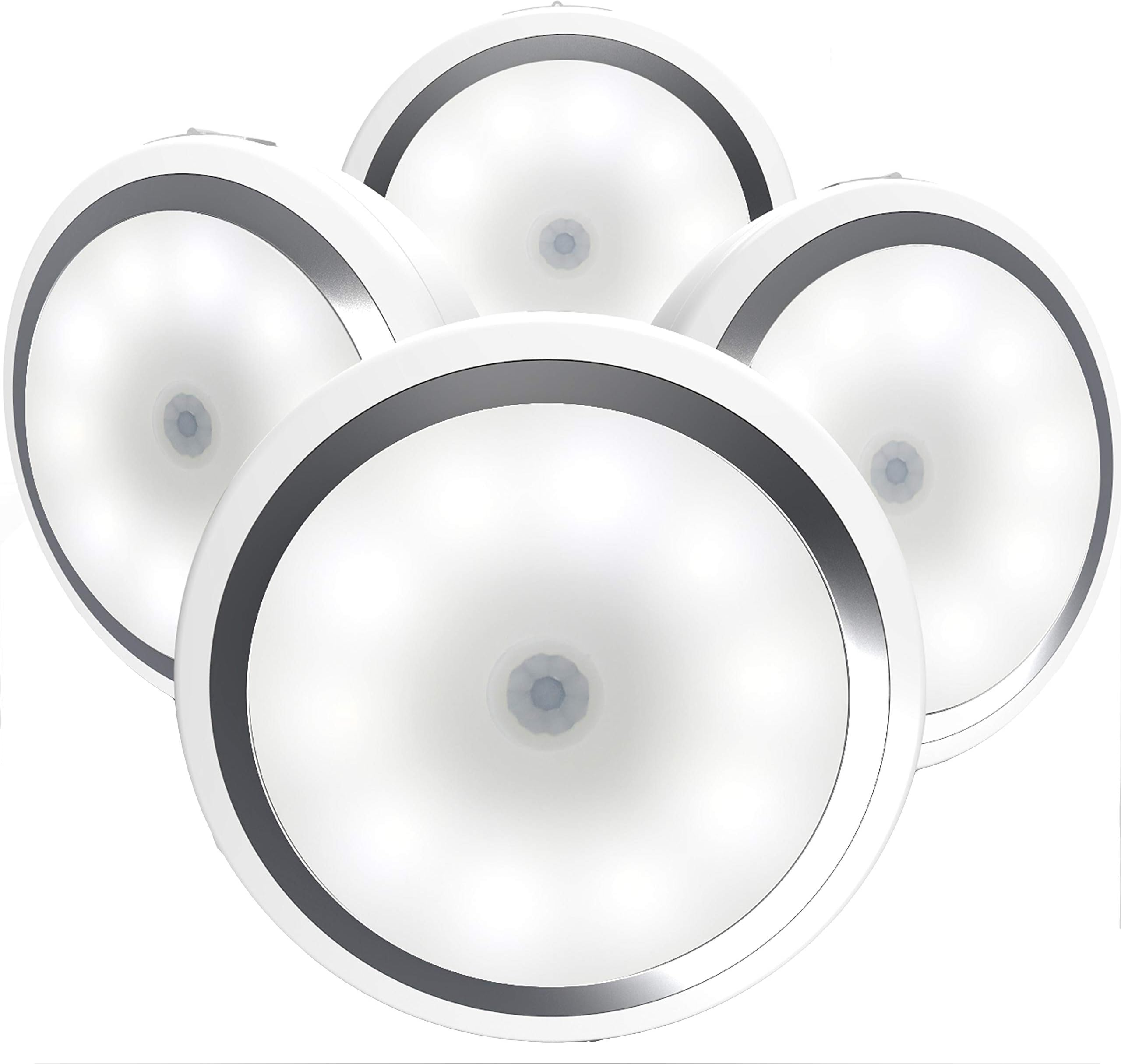 Magictec Motion Sensor Light, Cordless Battery-Powered LED Night Light, Stick-Anywhere Closet Lights Stair Lights, Safe Lights for Hallway, Bathroom, Bedroom, Kitchen, Batteries are Included, 4 Pack