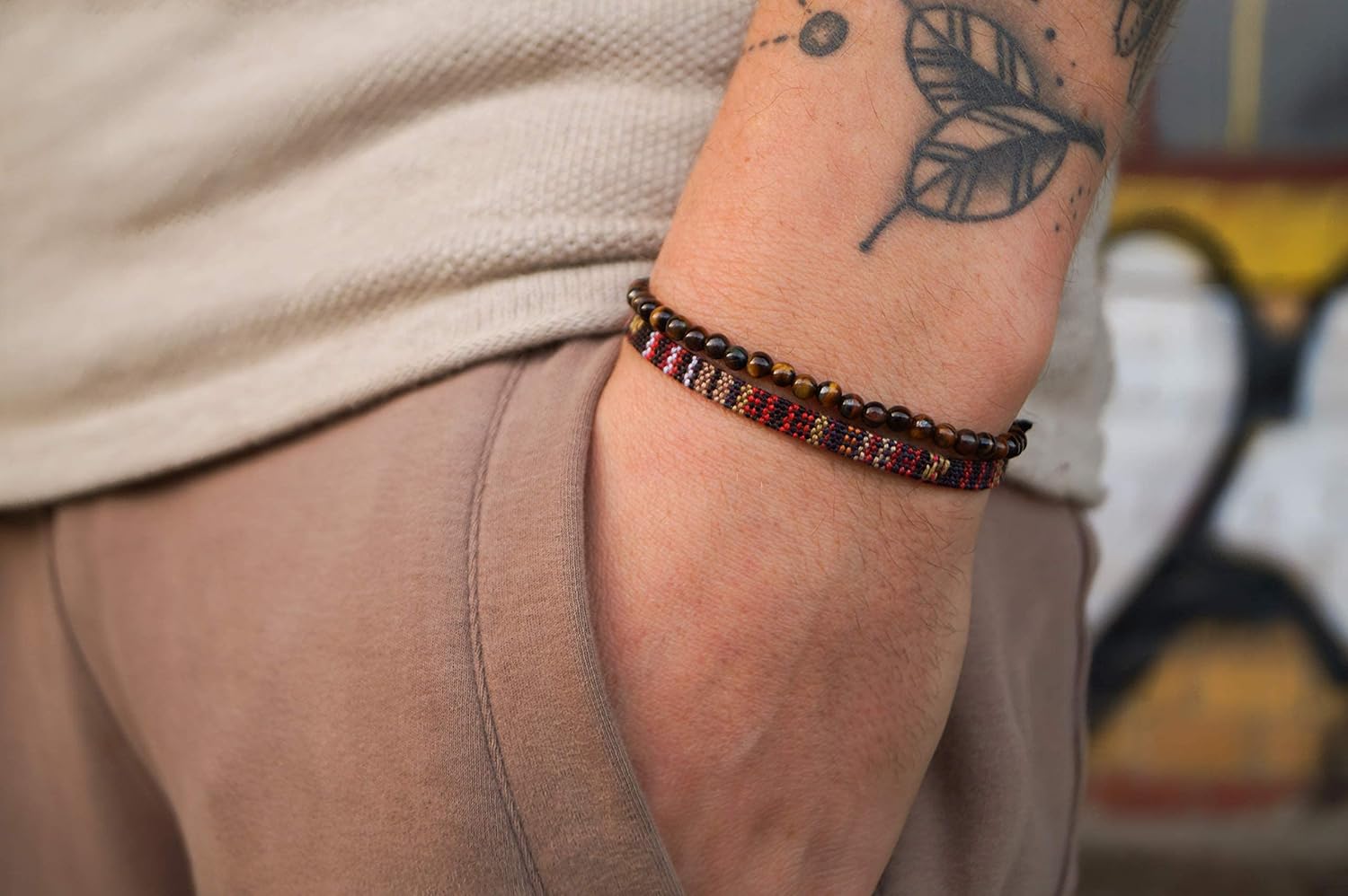 Made by Nami Pulsera Boho Surfer Set de 2 con Perlas para Mujer y Hombre- Accesorios para - Mise en situation et utilisation
