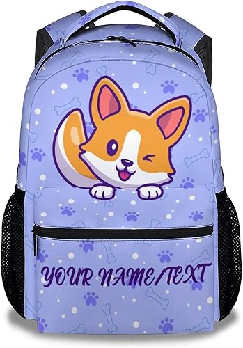 Miniatura 13 de Linda mochila Corgi, mochila escolar de 16 pulgadas con correas ajustables, duradera, ligera, mochila escolar