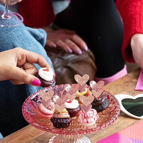 Miniatura 249 de Rsstarxi 36 Pack Happy Valentine's Day Cupcake Toppers Glitter Cupid Love Heart Lip Kiss Me Be Mine Cupcake Picks for Valentine's Day Theme Wedding