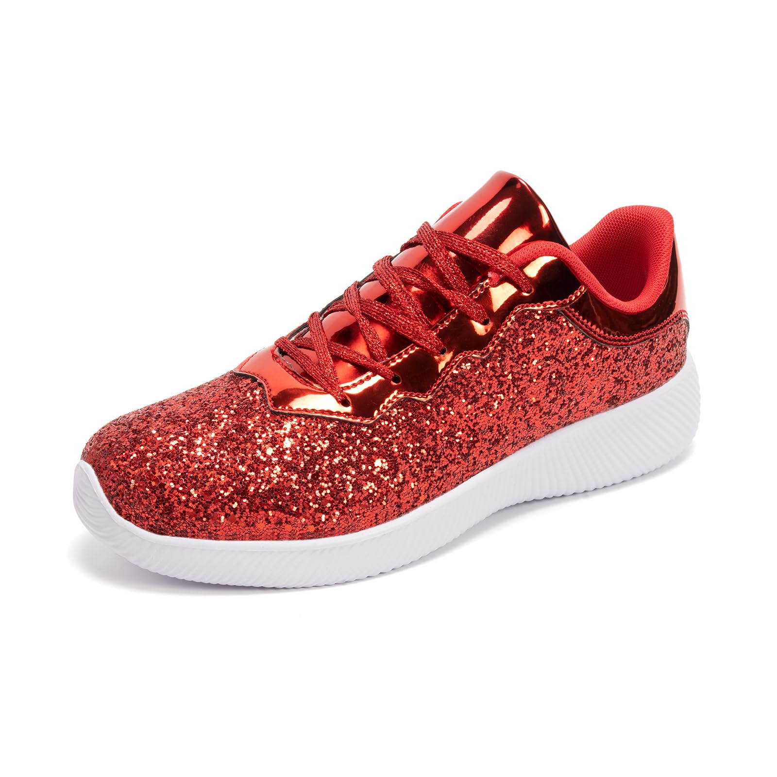 Lxuan Women's Glitter Sneakers Shoes Lightweight Tennis Shoes Metallic Sequin Walking Shoes