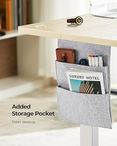 Miniatura 5 de Marsail Escritorio de pie de altura ajustable, escritorio eléctrico de pie con bolsa de almacenamiento, escritorio de pie para oficina en casa,