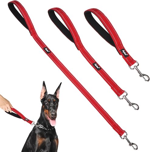 PUPTECK Reflective Short Dog Leashes 3 Pack for Walking and Training