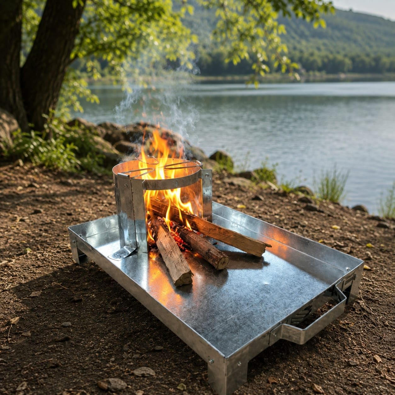 Iron Chulha Heavy Duty Portable Sigdi Stove (48x23x33 CM) Strong Iron Build Supports Large Utensils Coal Firewood Stove for Outdoor Camping Trekking Travel Home Use (2 Kg)-image-9