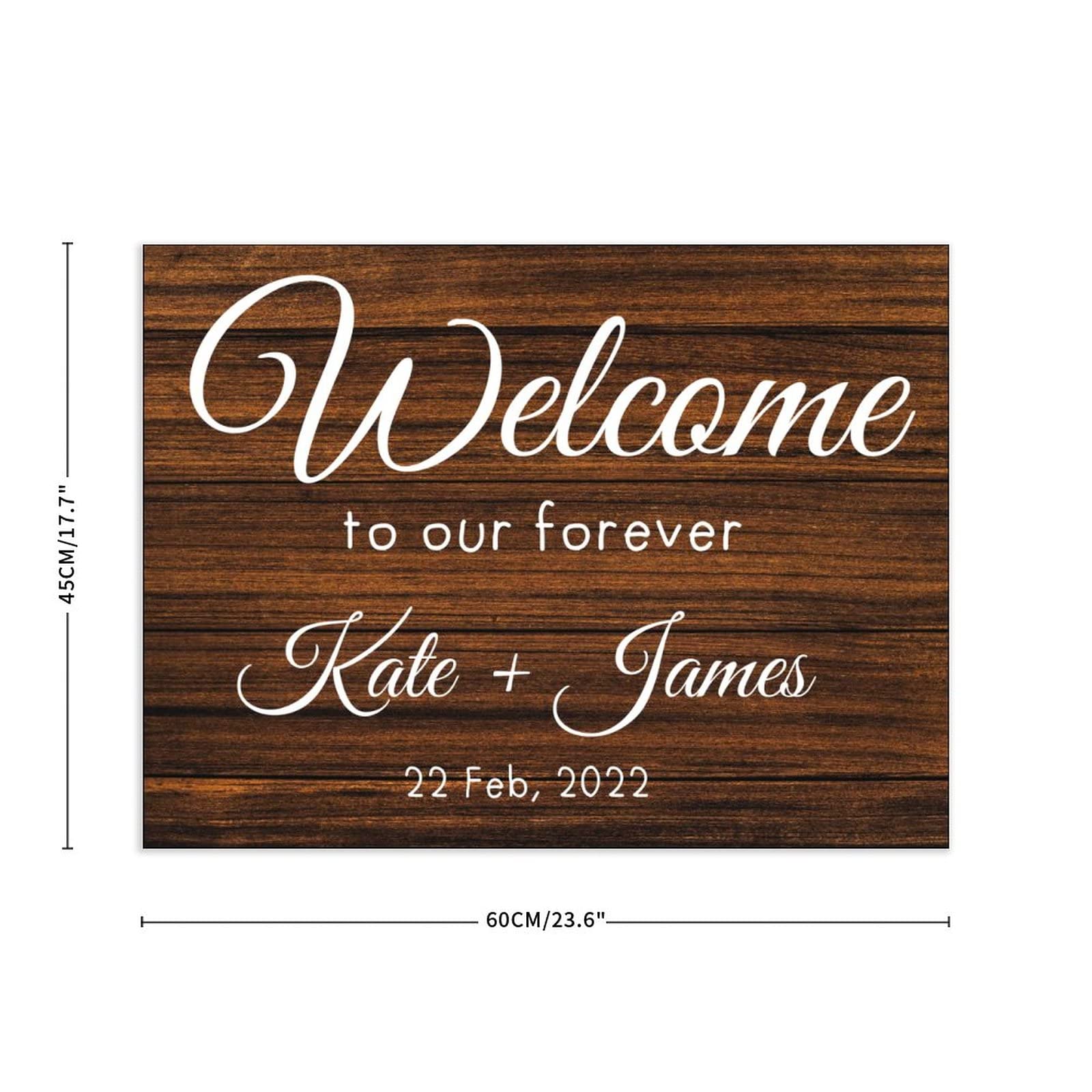 Holzschild "Welcome to Our Forever" / Hochzeitsschild / Hochzeitsschild / Hochzeitsschild / rustikales Hochzeitsschild 45,7 x 61 cm