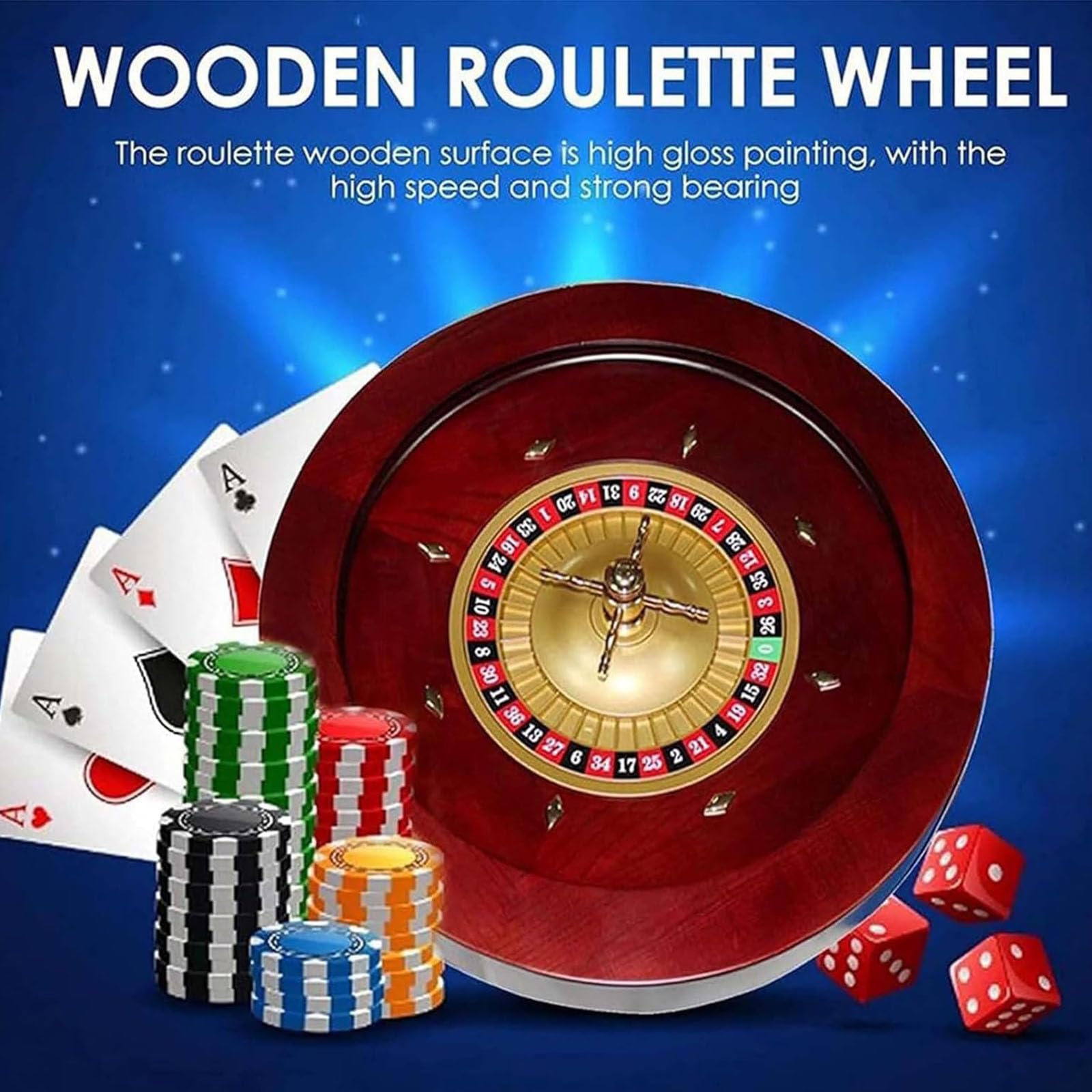 Roulette en bois avec roulements de précision, kit professionnel pour adultes, usage domestique, fête de club, jeux de nuit