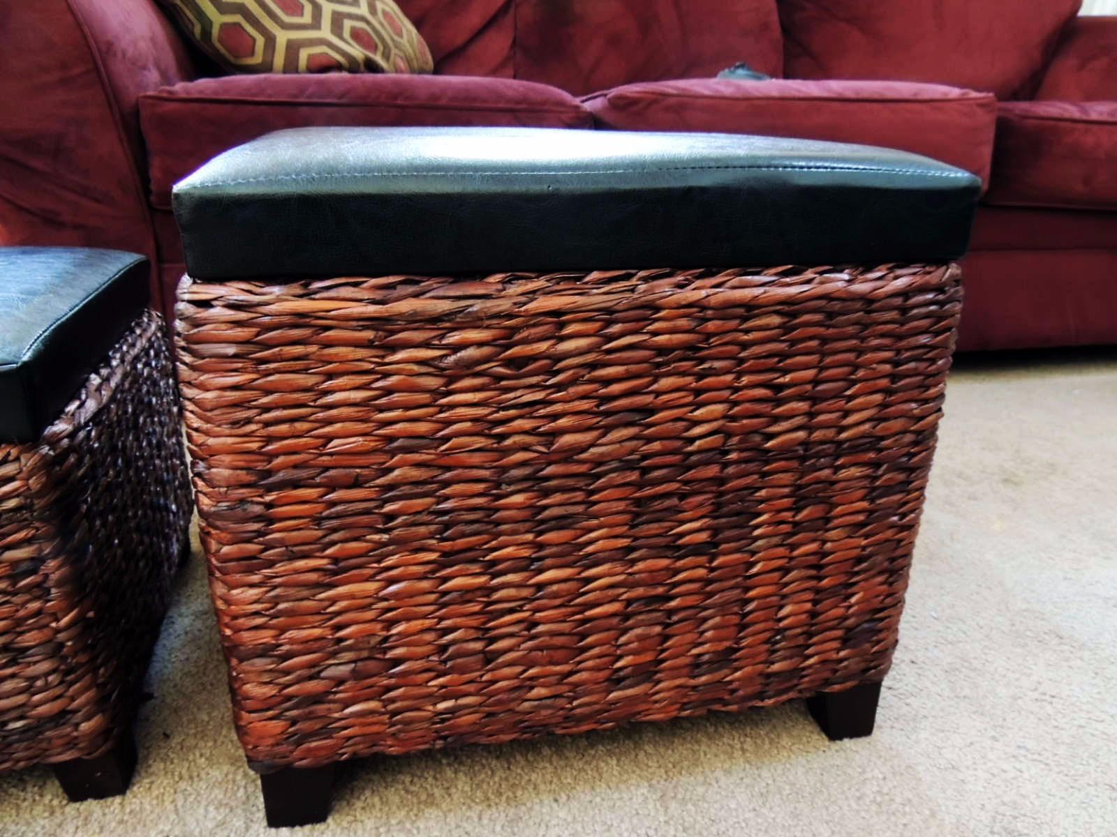 Eshow Ottoman Cube Shaped Storage Ottomans, Hassocks and