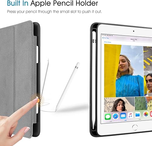 Miniatura 4 de Fintie Funda con soporte para lápiz para iPad Mini 5 2019 - SlimShell Funda protectora de TPU suave y ligera con función de encendido y apagado