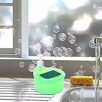 Vista 3 de Dispensador de jabón para lavavajillas, dispensador de jabón para lavar platos 2 en 1, dispensador de jabón de cocina con esponja, dispensador