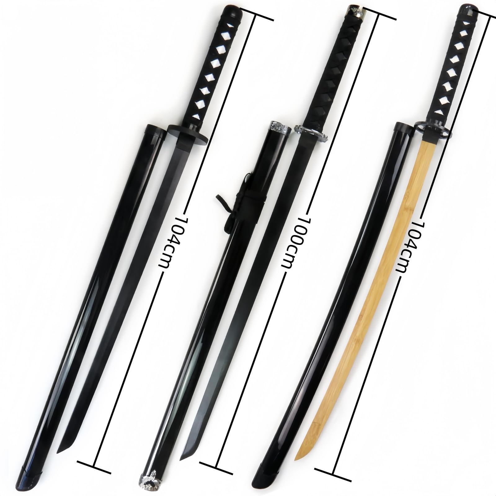 Amazon | 木刀 竹刀 鞘付き 居合道刀 唐横刀 竹製とABS 居合練習刀