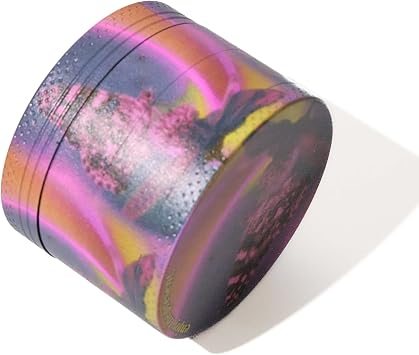 Butterfly Aura Custom Printed 4 Part Metal Herb Grinder for Spices with Pollen Scraper and Micron Screen 50mm