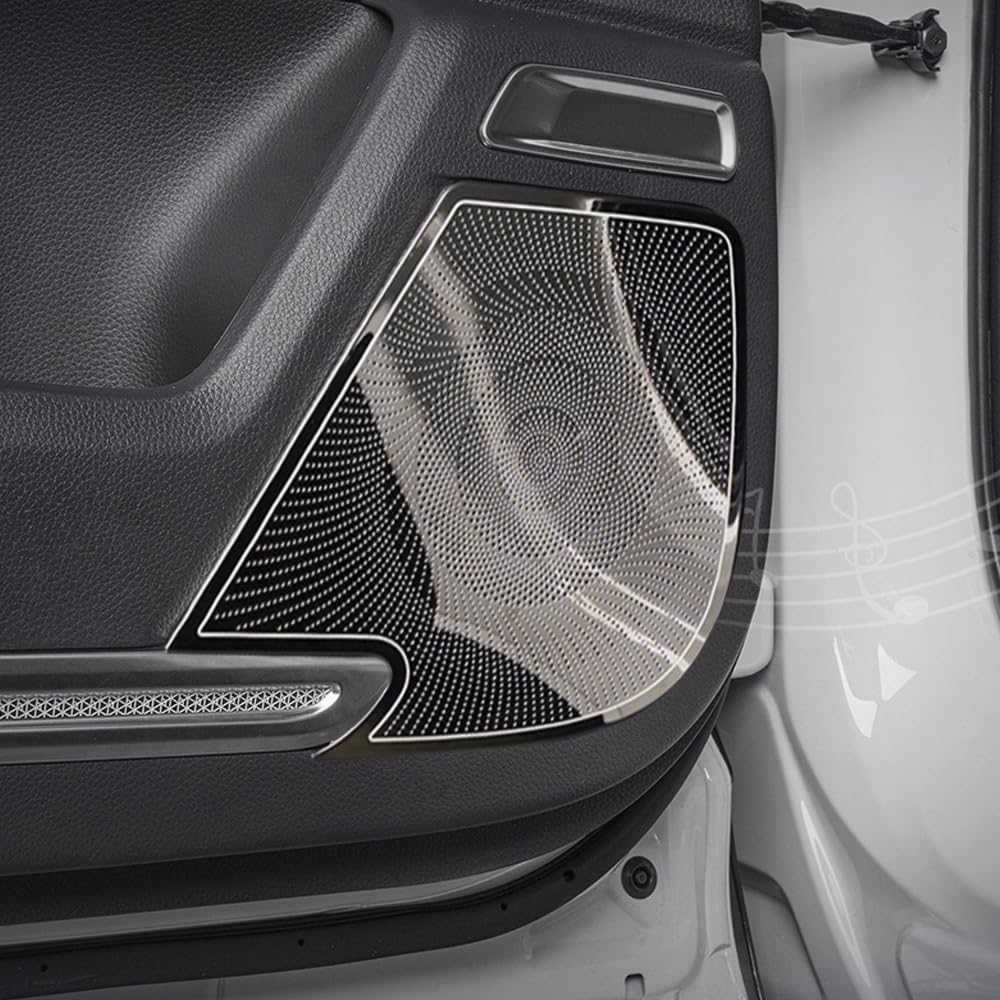 Car Accessories Door Stereo Speaker Audio Sound Cover Trim Compatible with Honda CR-V CRV 2023 2024 2025 2026 (Black Titanium) 4PCS Stainless Steel