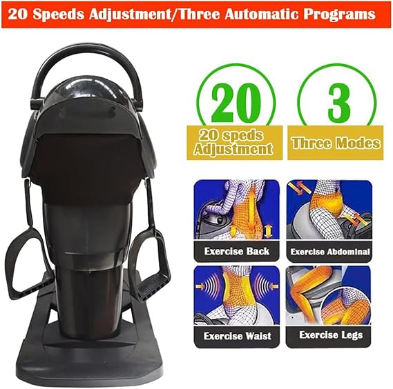 Electric 3D Simulation Horse Riding Fitness Machine (150Kg Load), Indoor Horse Riding Machine, 20 Speed Setting + 3 Intelligent Modes + LCD Display + Bluetooth Music,Grey