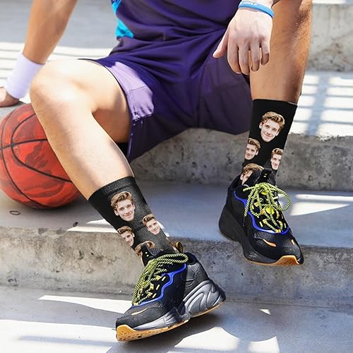 Vista 2 de Dreamdecor Calcetines divertidos personalizados con foto, calcetines divertidos personalizados para hombres, mujeres y niños