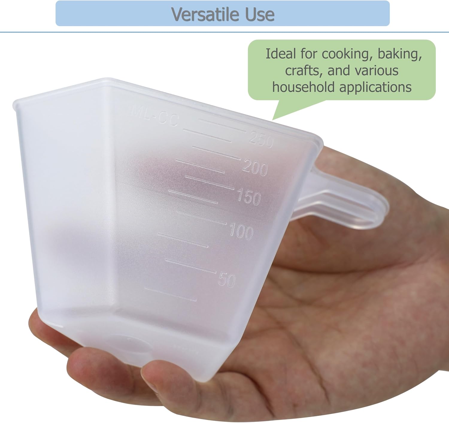 EIKS 6 Pack Plastic Measuring Cups with 250ml Capacity