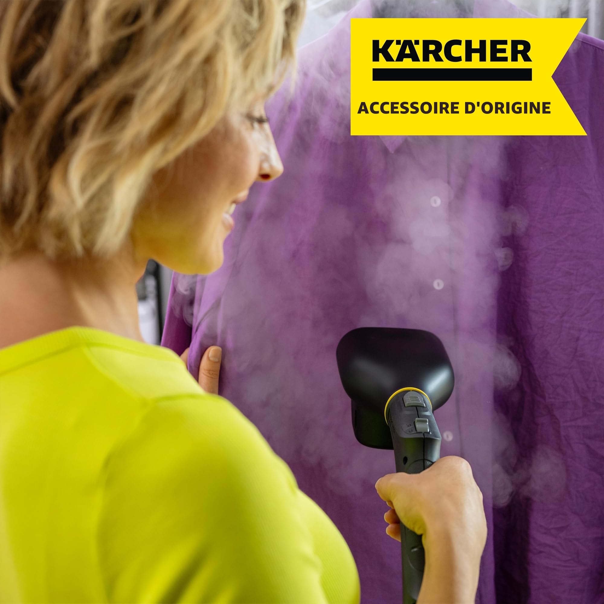 Kärcher Défroisseur Vapeur, Pour Défroisser à la Vapeur & Rafraîchir les Vêtements & Textiles d'Intérieur, Adapté aux Rideaux & Housses de Coussins, Accessoire d'Origine Pour Nettoyeur Vapeur Kärcher