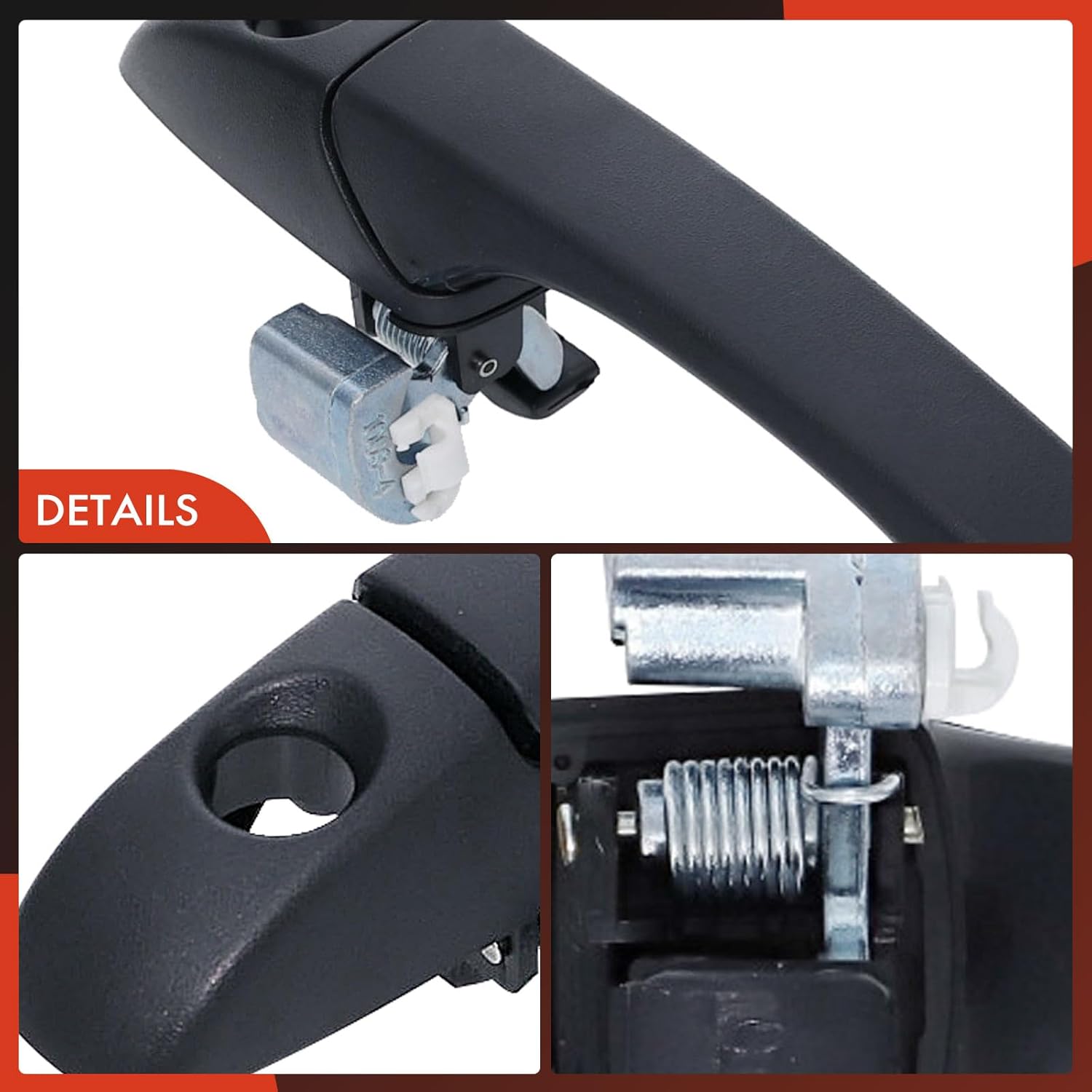 A-Premium Front Driver Side Exterior Door Handle w/Keyhole Compatible with Dodge Grand Caravan, Journey, Avenger & Chrysler Town & Country, 200, Sebring & Volkswagen Routan & Ram C/V, Textured Black