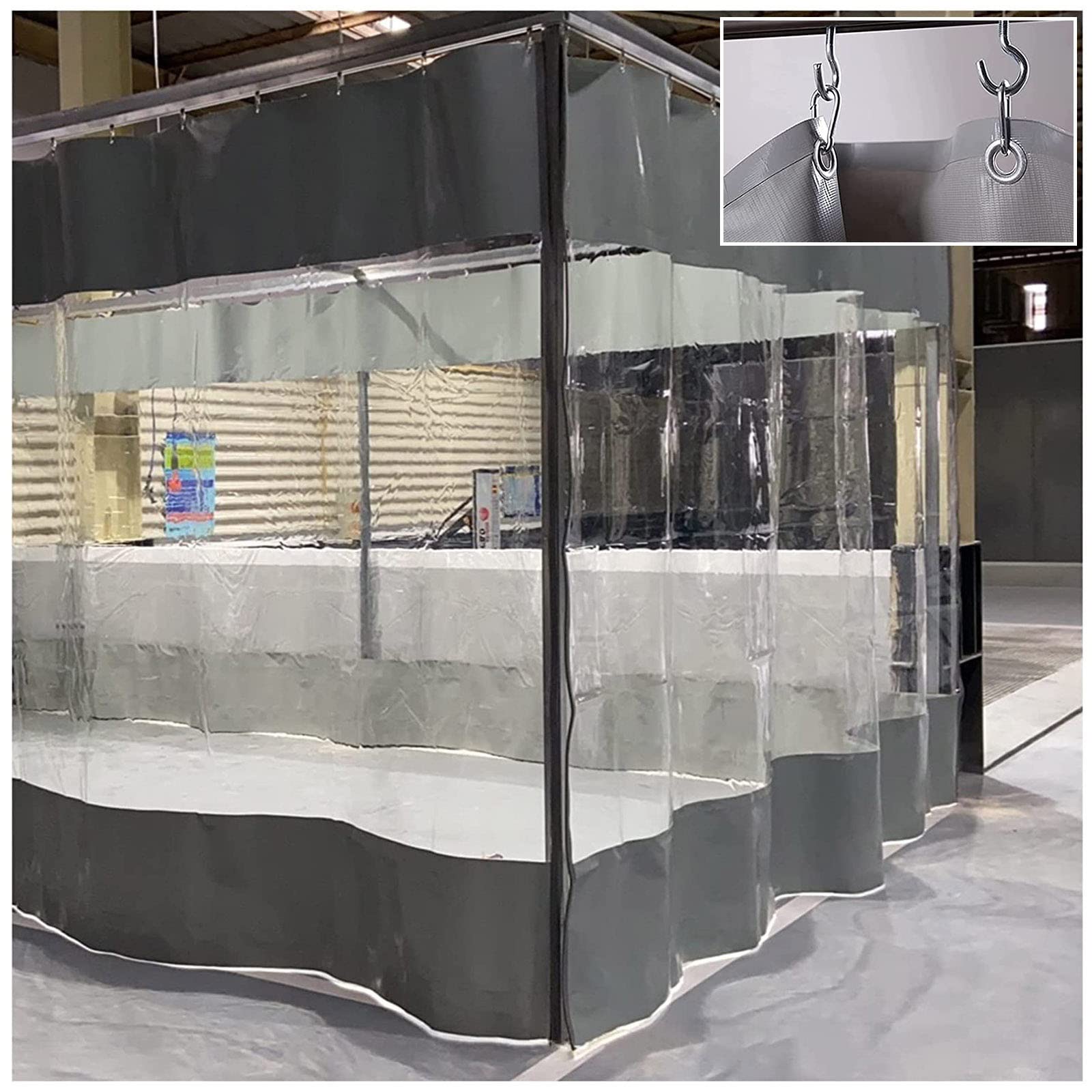 Wodoodporne przezroczyste panele boczne do pawilonu, odporne na warunki atmosferyczne, PCW z przelotkami, do ogrodu, schronienia, 2,3 x 3,5 m / 7.55x11.48ft