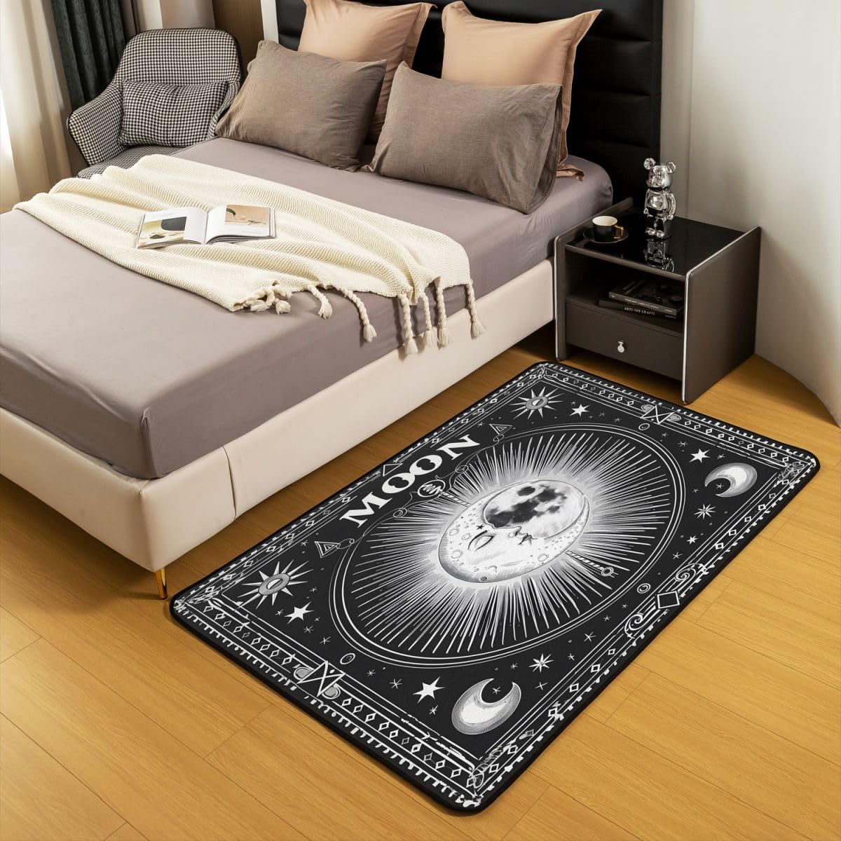 Homewish Tappeto bohémien Moon Stars Area 100 x 150 cm per camera da letto