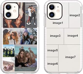 Custom Phone Case for iPhone 12 Pro, Personalized Multi-Picture Collage Photo Phone Cases ,Customized Phone Cover for Birthday Xmas Valentines Friends Her and Him,Uartify White Impact Protective Case