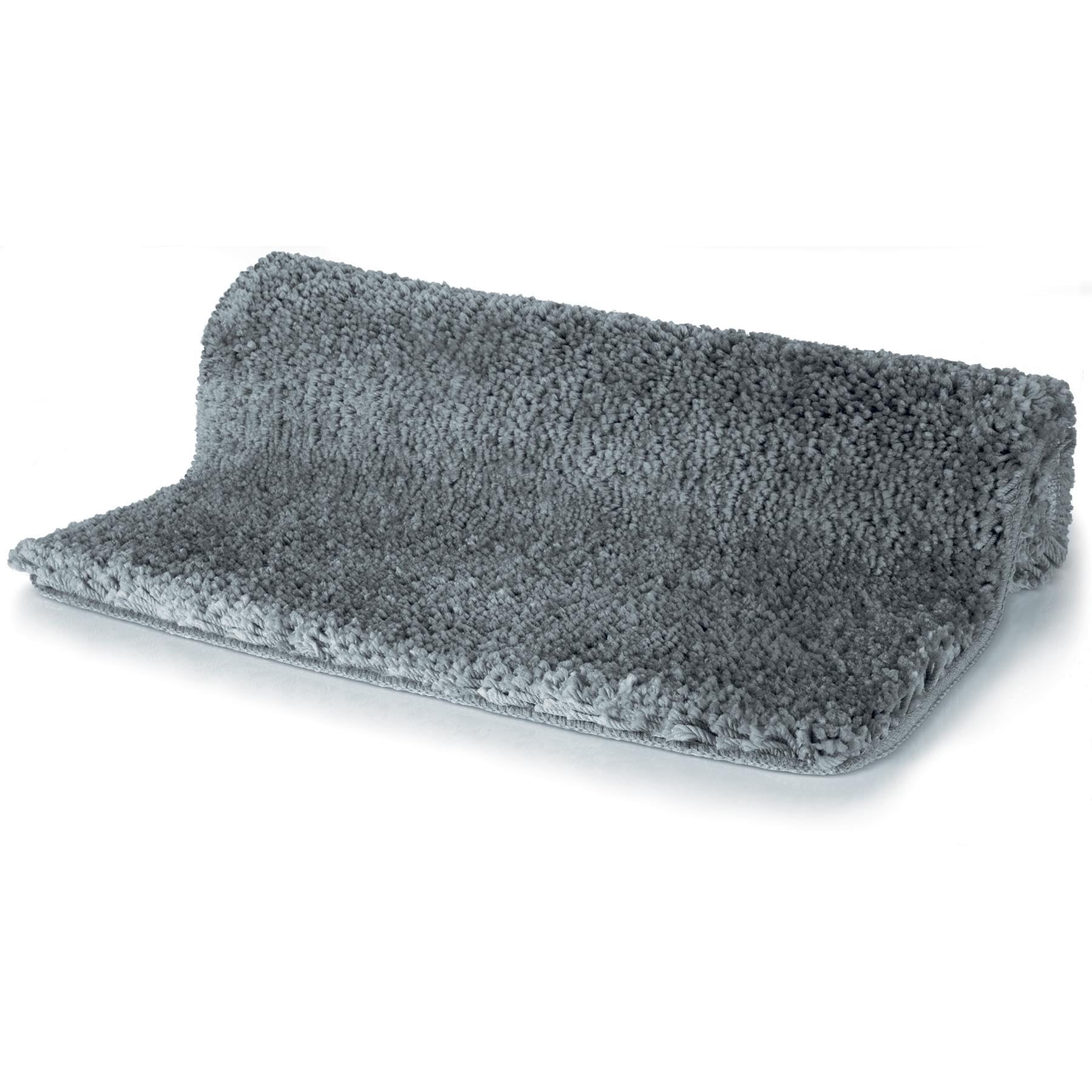 Spirella Highland Mikrofaser-Badematte – rutschfest, schnelltrocknend und waschbar – 100% weiches und strapazierfähiges Polyester – Granitgrau – 70 x 120 cm