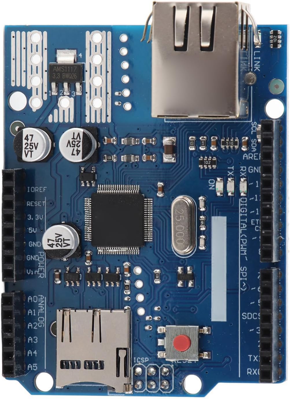 W5100 Ethernet Network W5100 Ethernet Expansion Board with SD Card Slot for for 2009 MEGA1280 MEGA2560 (All Versions)