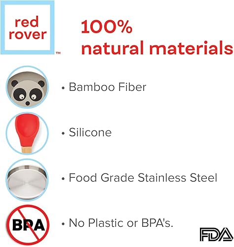 Miniatura 4 de Red Rover Juego de 4 cuencos infantiles de bambú de animales multicolor