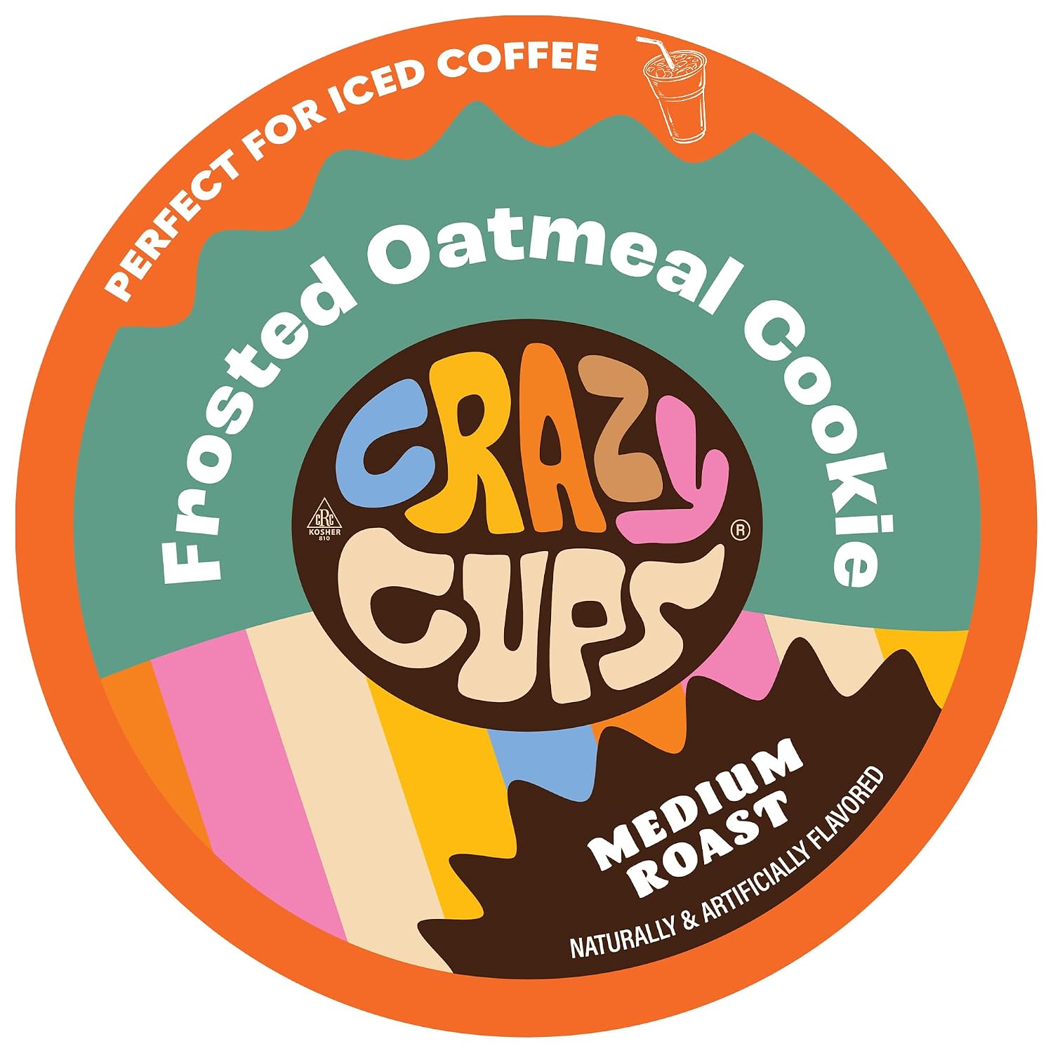 Crazy Cups Flavored Coffee for Keurig K-Cup Machines, Frosted Oatmeal Cookie, Hot or Iced Coffee, 22 Single Serve, Recyclable Pods(Pack of 1)